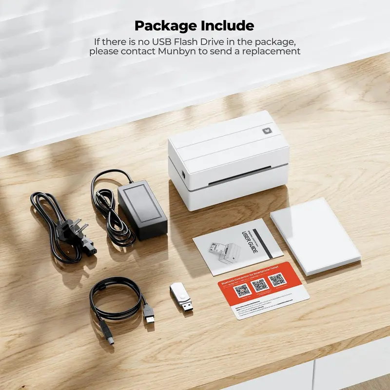 MUNBYN Bluetooth Thermal Label Printer – Compact 4x6 Shipping Label Device for On-the-Go Logistics