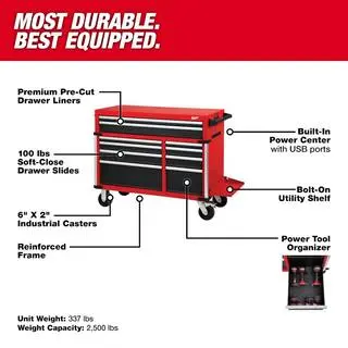 MW 46-Inch 18-Drawer Tool Storage Combo – Heavy-Duty Steel Chest and Cabinet Set (Model 48-22-8546)