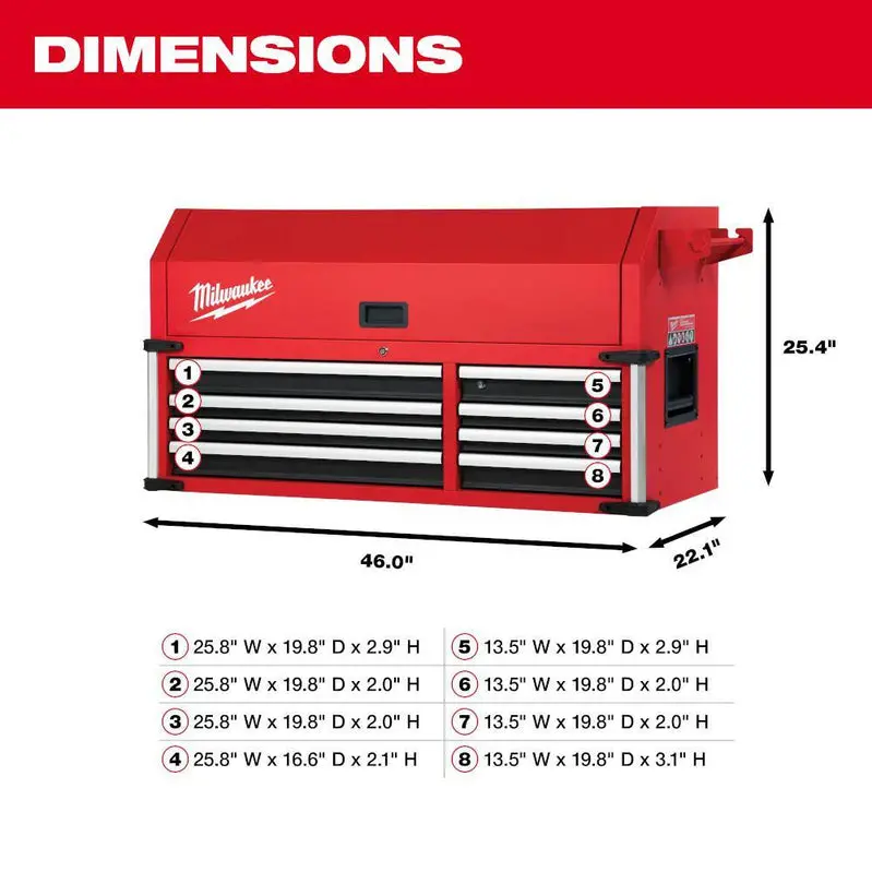 MW Professional 46" Tool Storage System – 18-Drawer Steel Chest & Cabinet Bundle (48-22-8546)