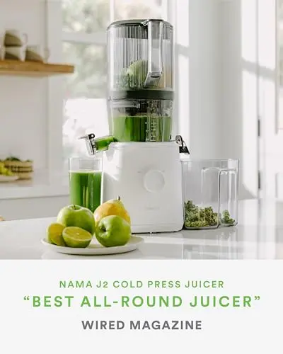 Nama J2 Cold-Press Juicer – Wide-Feed Masticating Design with Self-Feeding Hopper and High-Yield Extraction
