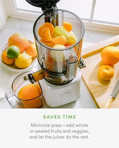 Nama J2 Cold-Press Juicer – Wide-Feed Masticating Design with Self-Feeding Hopper and High-Yield Extraction