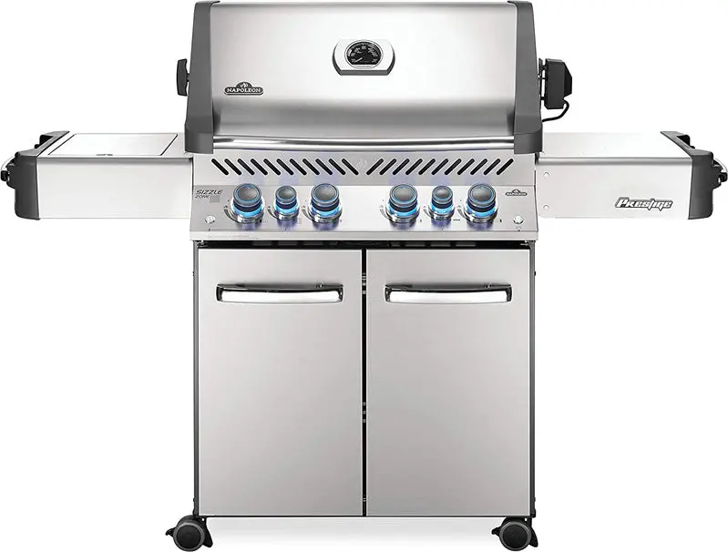 Napoleon Prestige 500 RSIB Propane Grill – 500-Sq-In Stainless Steel Cooking Surface with Infrared Side and Rear Burners