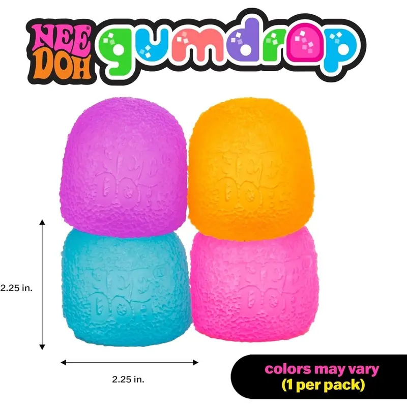 NeeDoh Gumdrop – Textured 2.5-Inch Sensory Squeeze Ball