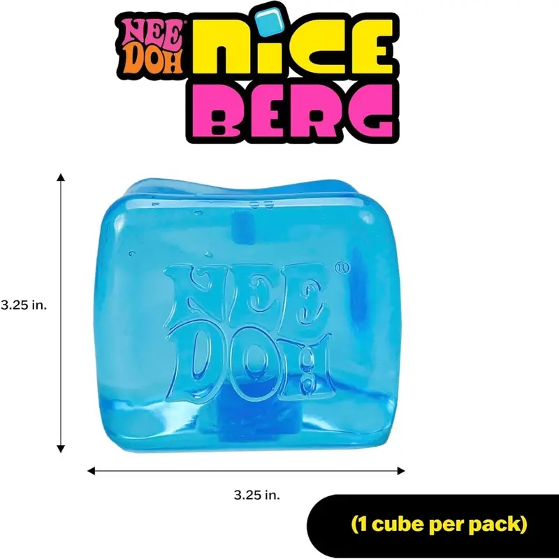 NeeDoh Nice Berg – Oversized Squishy Cube for Tactile Relief