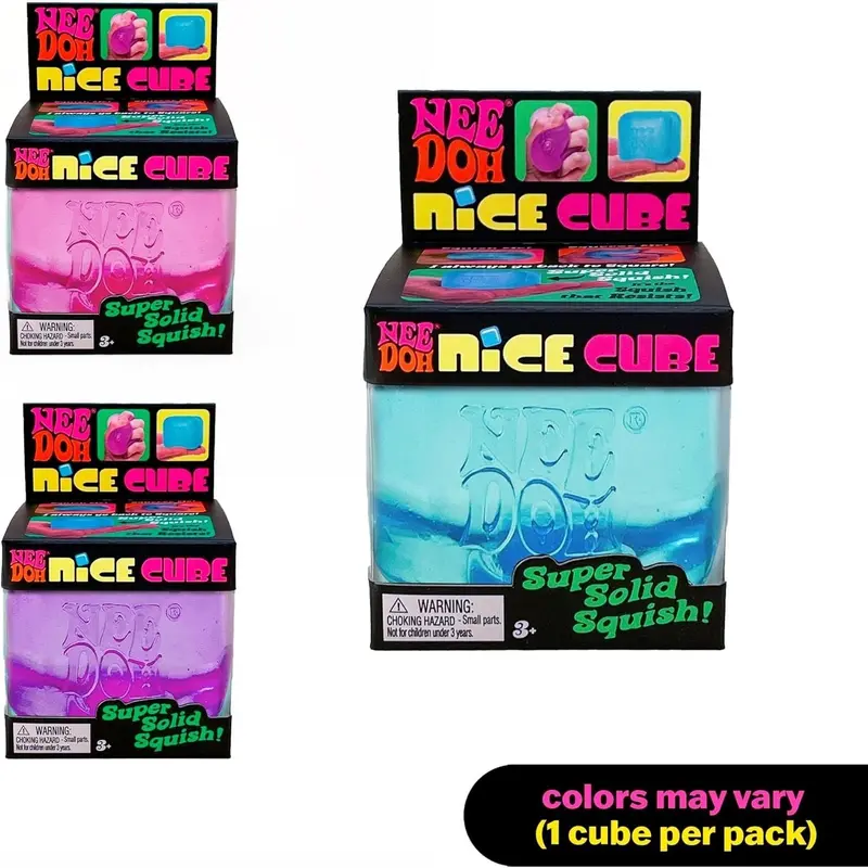 NeeDoh Nice Cube – Assorted-Color Single Squish Toy