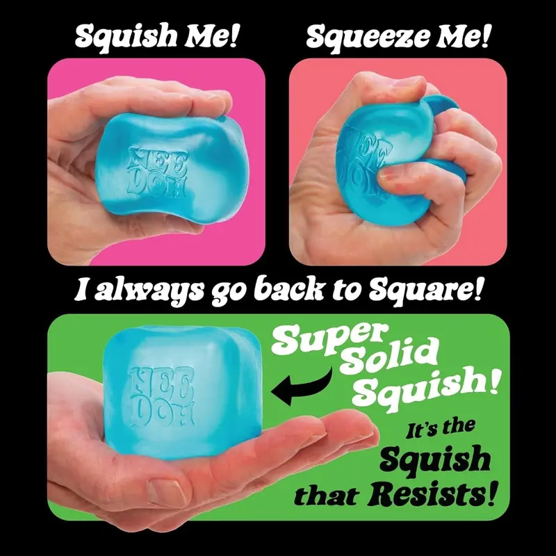 NeeDoh Nice Cube – Assorted-Color Single Squish Toy