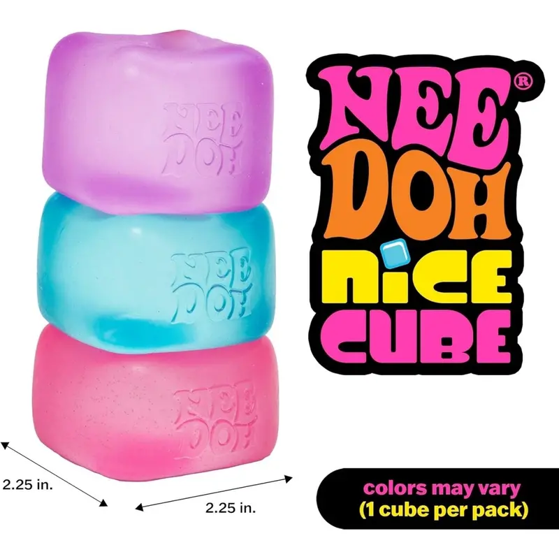 NeeDoh Nice Cube – Assorted-Color Single Squish Toy