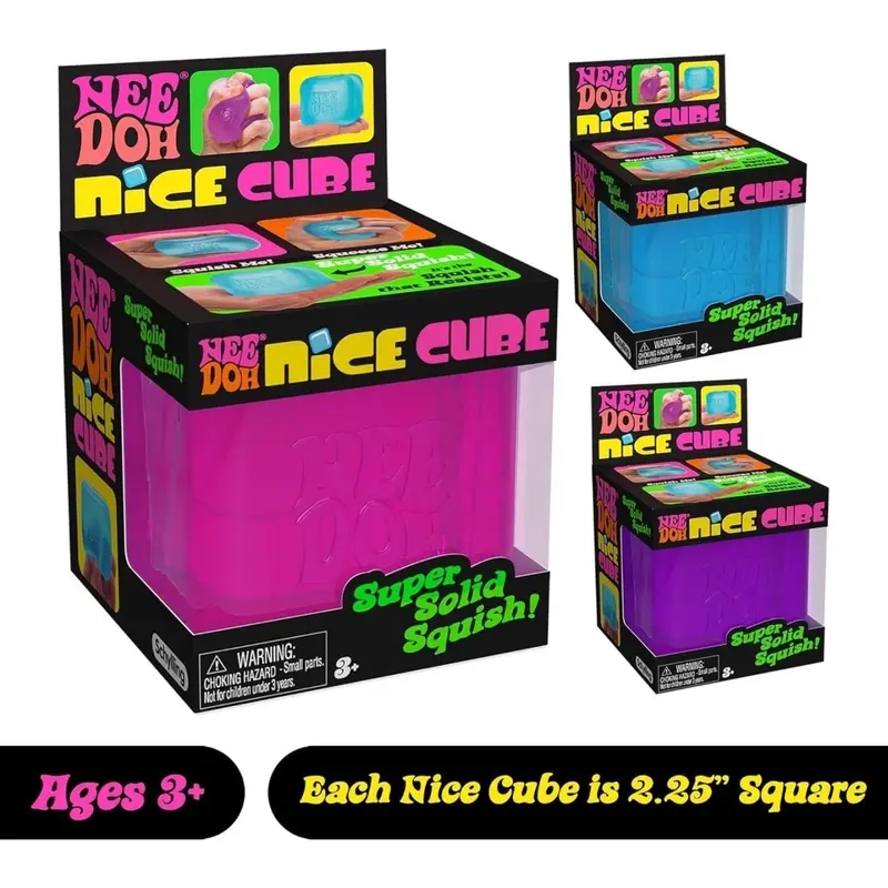NeeDoh Nice Cube Stress Relief Toy – Solid Purple Squishy Cube 2