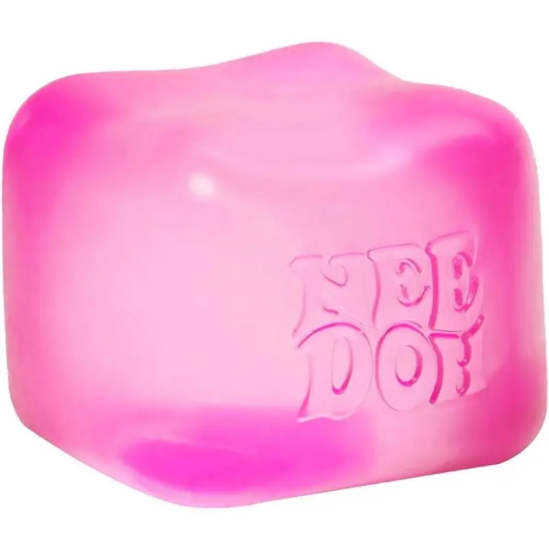 NeeDoh Nice Cube – Vibrant Pink Solid Squish Toy for Sensory Play