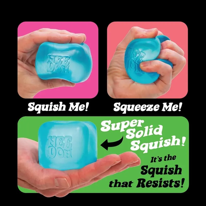 NeeDoh Nice Cube – Vibrant Pink Solid Squish Toy for Sensory Play