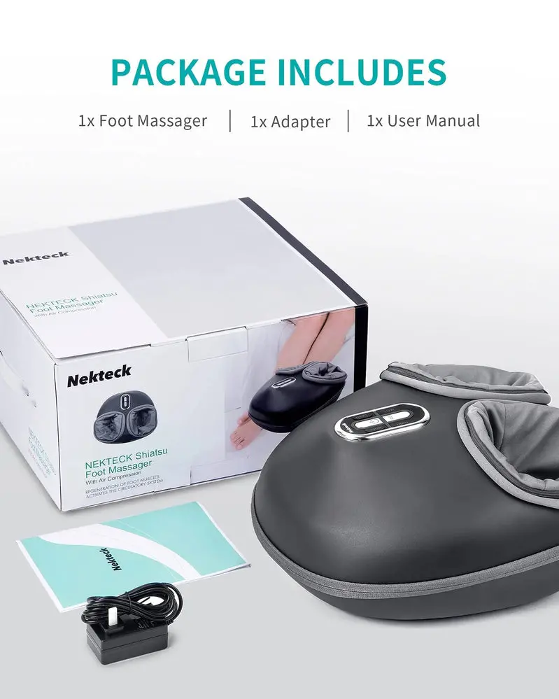 Nekteck Shiatsu Foot Massager – Deep Kneading Therapy with Adjustable Heat for Full-Soles Relaxation