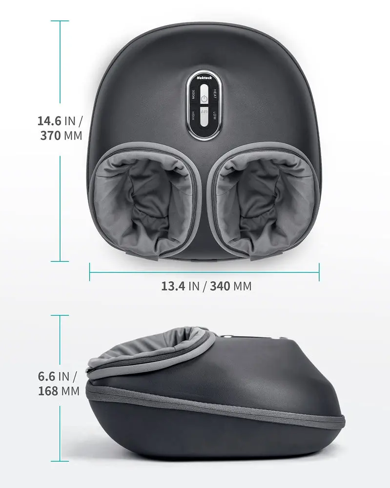 Nekteck Shiatsu Foot Massager – Deep Kneading Therapy with Adjustable Heat for Full-Soles Relaxation