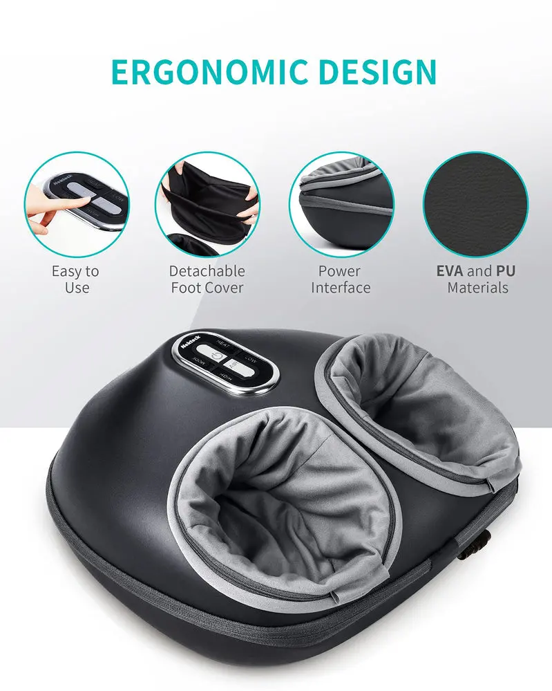 Nekteck Shiatsu Foot Massager – Deep Kneading Therapy with Adjustable Heat for Full-Soles Relaxation