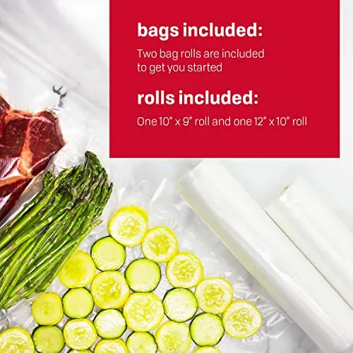 Nesco VS-12 Deluxe Vacuum Sealer – 130W Sealing Power with Transparent Lid & Starter Bag Roll