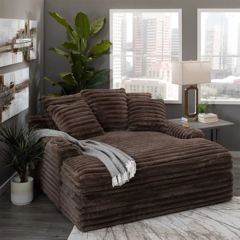 Nestle Chaise Lounge Chair – Reclining Seating with Dual Cup Holders and Dual USB Charging Ports