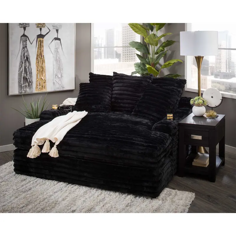 Nestle Chaise Lounge Chair – Reclining Seating with Dual Cup Holders and Dual USB Charging Ports