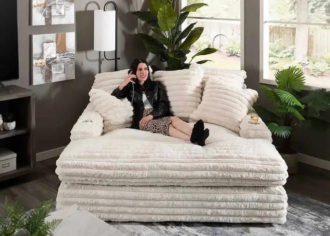 Nestle Chaise Lounge Chair – Reclining Seating with Dual Cup Holders and Dual USB Charging Ports