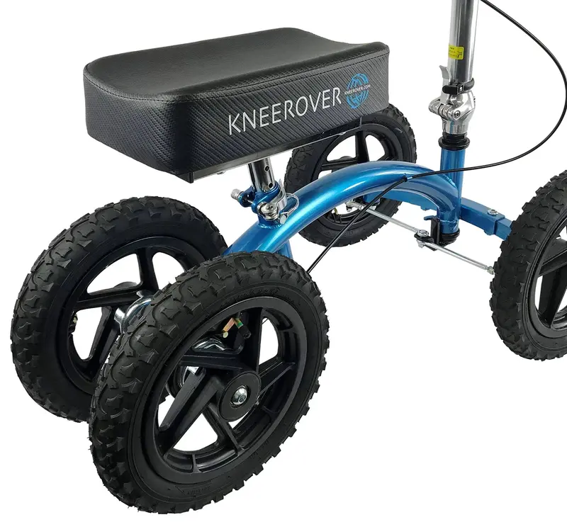 New KneeRover Quad Knee Walker – Metallic Blue All-Terrain Mobility Scooter for Enhanced Stability