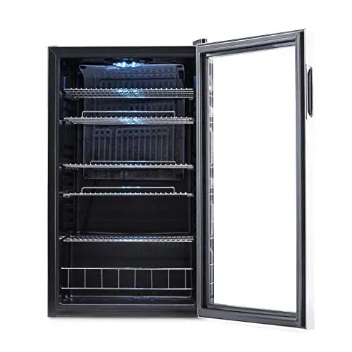 NewAir AR-126S Beverage Cooler – Freestanding 126-Can Refrigerator with Tempered Glass Door and Right-Swing Hinge