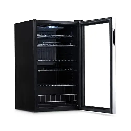 NewAir AR-126S Beverage Cooler – Freestanding 126-Can Refrigerator with Tempered Glass Door and Right-Swing Hinge