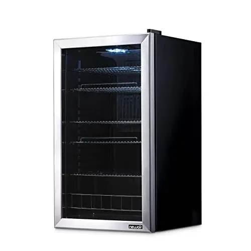 NewAir AR-126S Beverage Cooler – Freestanding 126-Can Refrigerator with Tempered Glass Door and Right-Swing Hinge