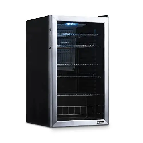 NewAir AR-126S Beverage Cooler – Freestanding 126-Can Refrigerator with Tempered Glass Door and Right-Swing Hinge