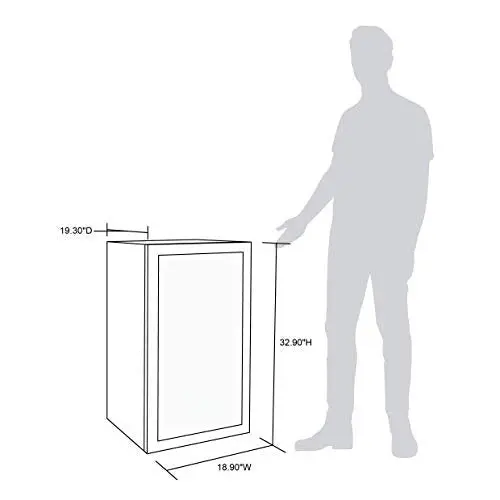 NewAir AR-126S Beverage Cooler – Freestanding 126-Can Refrigerator with Tempered Glass Door and Right-Swing Hinge