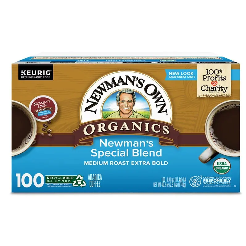 Newman’s Own Organics Fair Trade K-Cup Pods – Special Blend Coffee, 100-Count Box