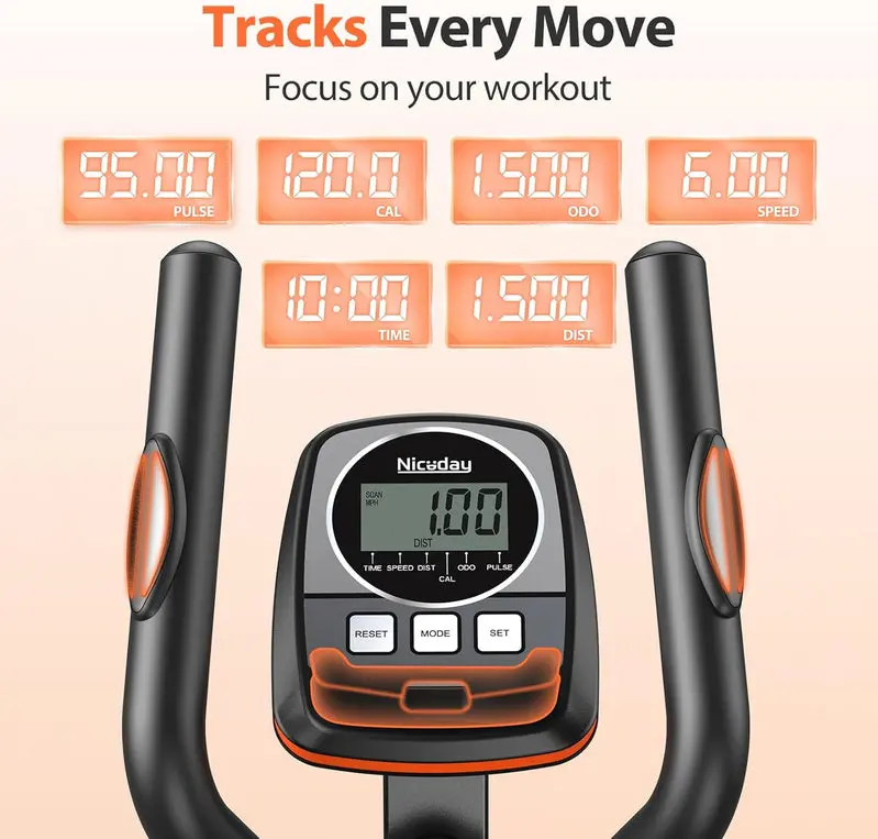 Niceday 20-Inch Elliptical Machine – 16 Resistance Levels & 500-Pound Weight Capacity
