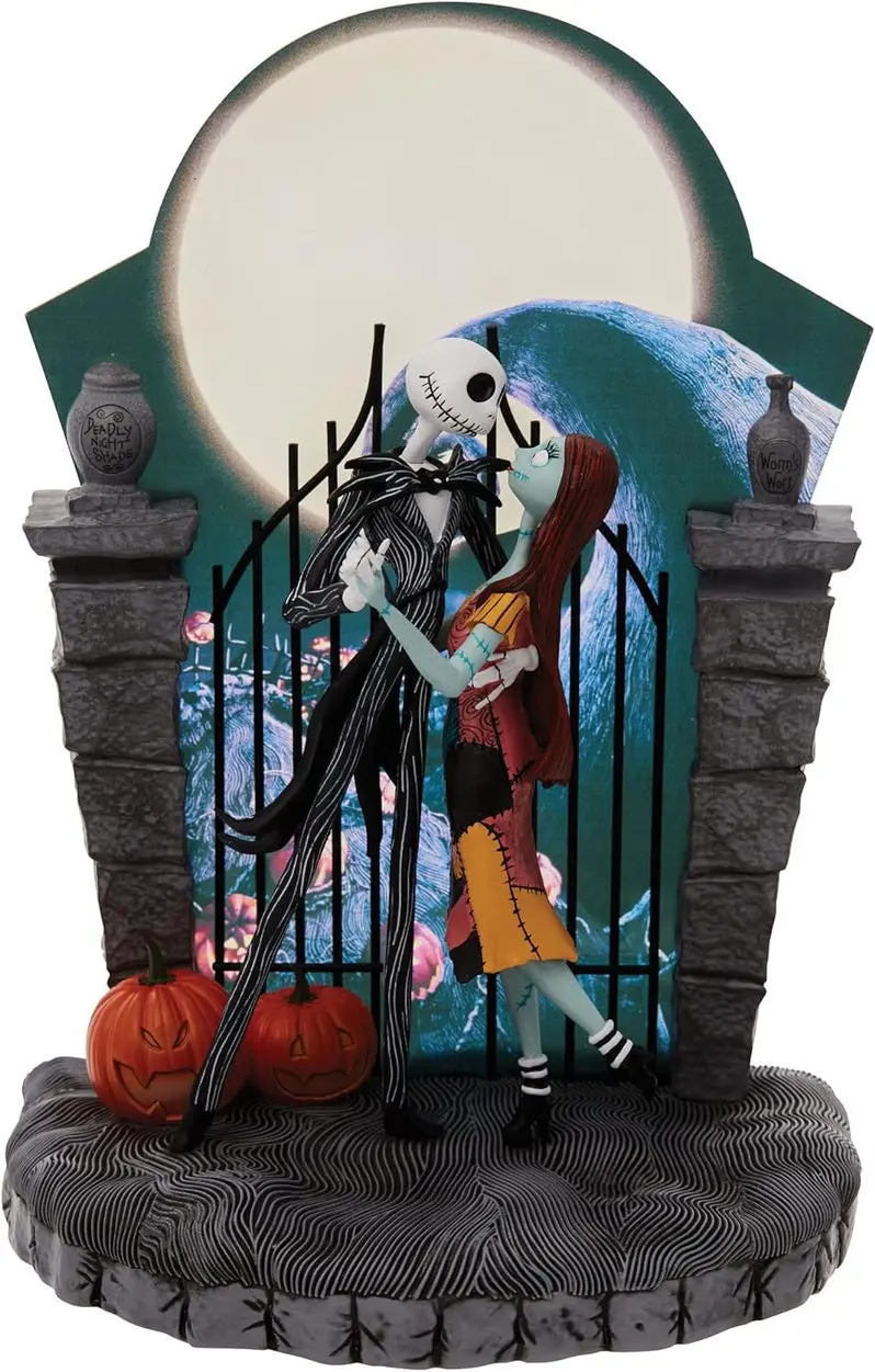 Nightmare Before Christmas Light-Up Sculpture: Jack and Sally Dancing – 9" Statue