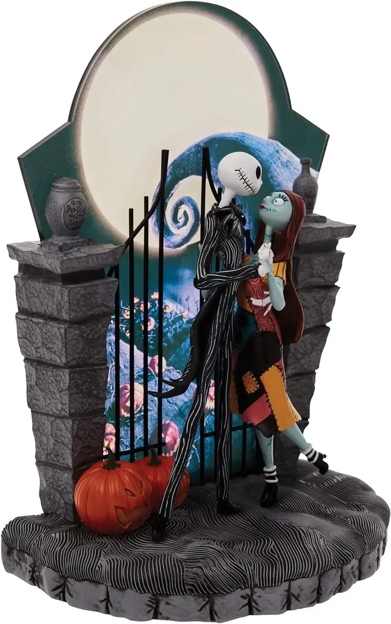 Nightmare Before Christmas Light-Up Sculpture: Jack and Sally Dancing – 9" Statue