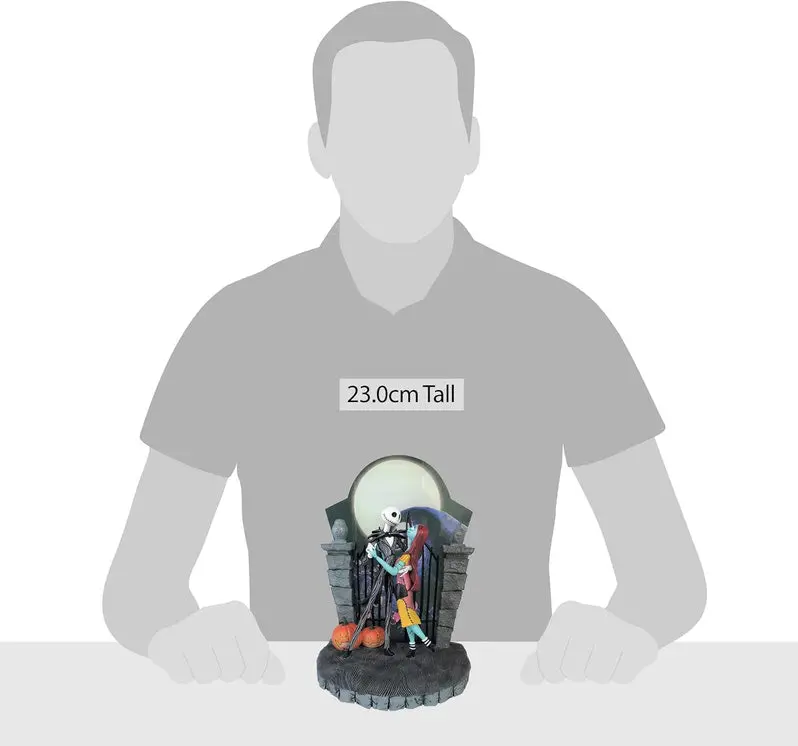 Nightmare Before Christmas Light-Up Sculpture: Jack and Sally Dancing – 9" Statue