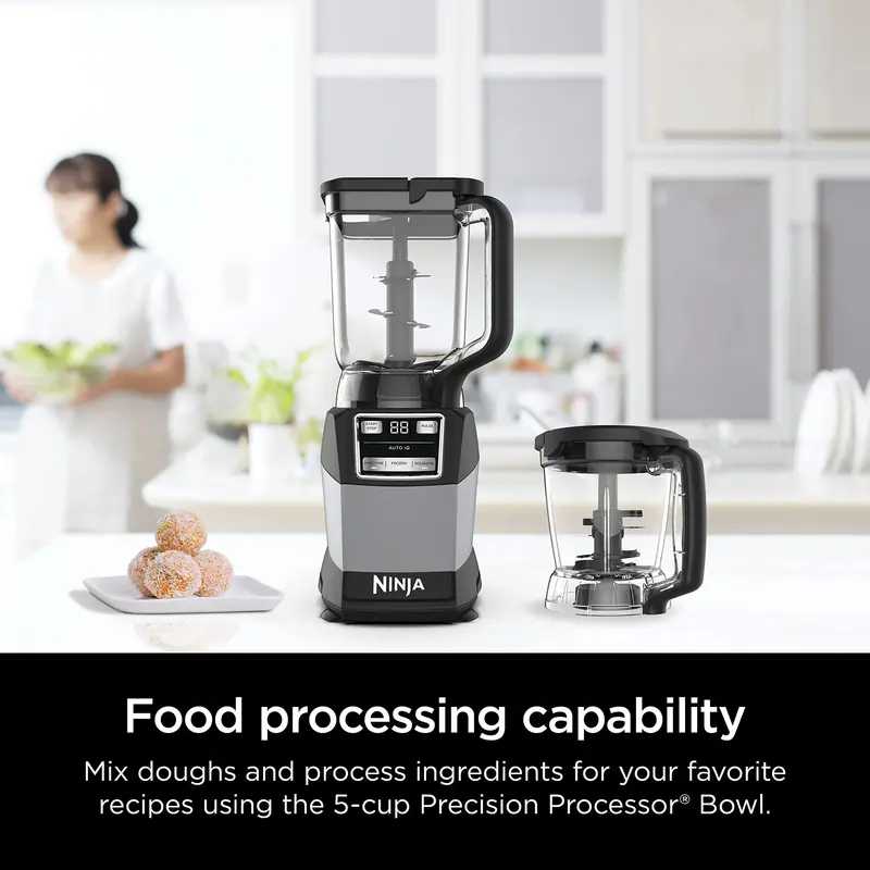 Ninja 1200W Compact Kitchen System – All-in-One Food Processor, Blender, and Nutri-Extractor