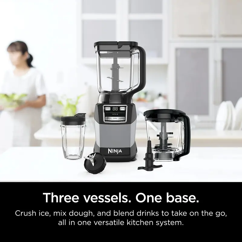 Ninja 1200W Compact Kitchen System – All-in-One Food Processor, Blender, and Nutri-Extractor