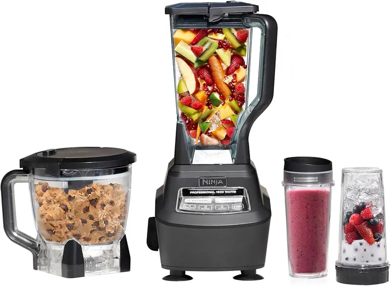 Ninja BL770 Mega Kitchen System – 1500W Blender and Food Processor with 72-Oz Pitcher, 64-Oz Bowl, and Two 16-Oz To-Go Cups