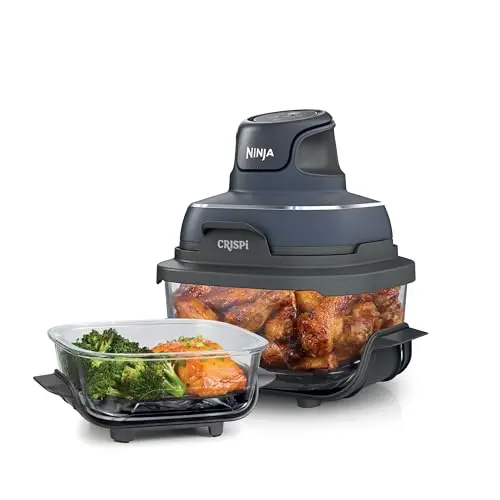 Ninja Crispi Glass Air Fryer – 4-Quart + 6-Cup Dual-Zone Cooking System with Dishwasher-Safe Components