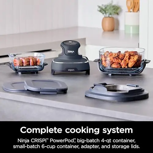 Ninja Crispi Glass Air Fryer – 4-Quart + 6-Cup Dual-Zone Cooking System with Dishwasher-Safe Components