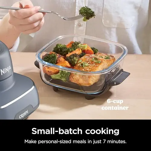 Ninja Crispi Glass Air Fryer – 4-Quart + 6-Cup Dual-Zone Cooking System with Dishwasher-Safe Components