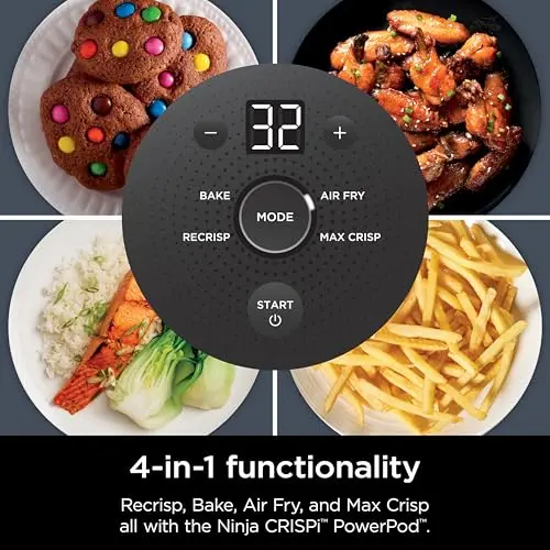 Ninja Crispi Glass Air Fryer – 4-Quart + 6-Cup Dual-Zone Cooking System with Dishwasher-Safe Components