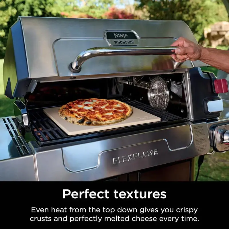 Ninja FlexFlame PG301 5-in-1 Grill and Smoker – Electric/Propane Hybrid with Digital Controls, Griddle, and Pizza Mode