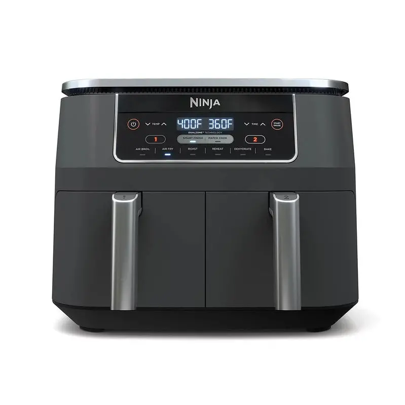 Ninja Foodi DualZone 8-Quart Air Fryer – Independent Dual-Basket Design with Six Preset Cooking Functions