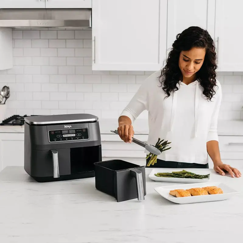 Ninja Foodi DualZone 8-Quart Air Fryer – Independent Dual-Basket Design with Six Preset Cooking Functions