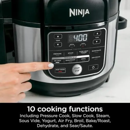 Ninja Foodi OS300 10-in-1 Pressure Cooker Air Fryer – 6.5-Quart Stainless Steel Smart Multicooker