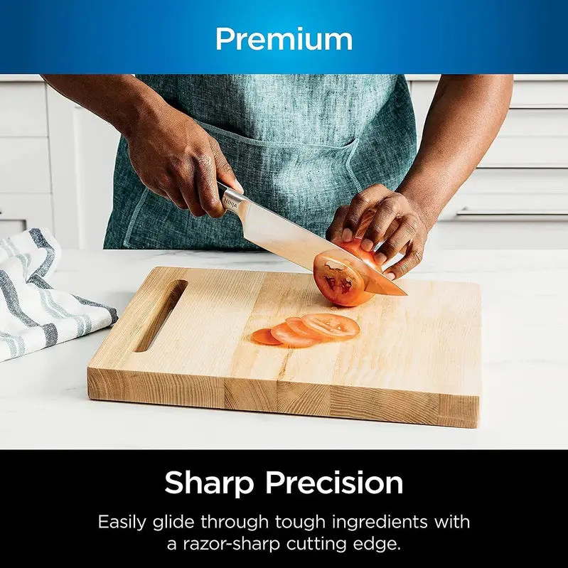 Ninja NeverDull Premium 17-Piece Knife System – Ergonomic Handles, Built-in Sharpener, Stainless Steel Blades with Black Matte Finish