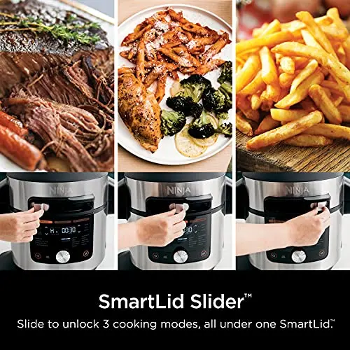 Ninja OL701 Foodi SMART XL 14-in-1 Pressure Cooker & Air Fryer – 8-Quart Capacity with SmartLid, Auto Steam Release, and Integrated Thermometer