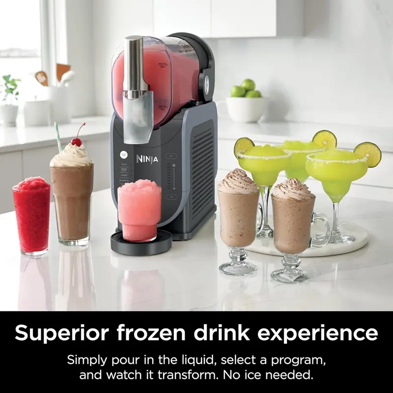 Ninja SLUSHi Frozen Drink Maker — 88-Oz Capacity, 5 Preset Programs & Sleek Black Countertop Design
