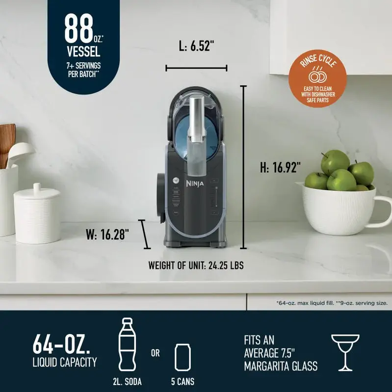 Ninja SLUSHi™ Pro Frozen Beverage Maker – Commercial-Grade Ice Crushing, User-Friendly Interface, Sleek Matte Black Design