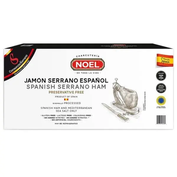 Noel Premium D.O. Serrano Ham – Authentic Spanish Certified Cured Ham, Thinly Sliced for Rich Umami Taste
