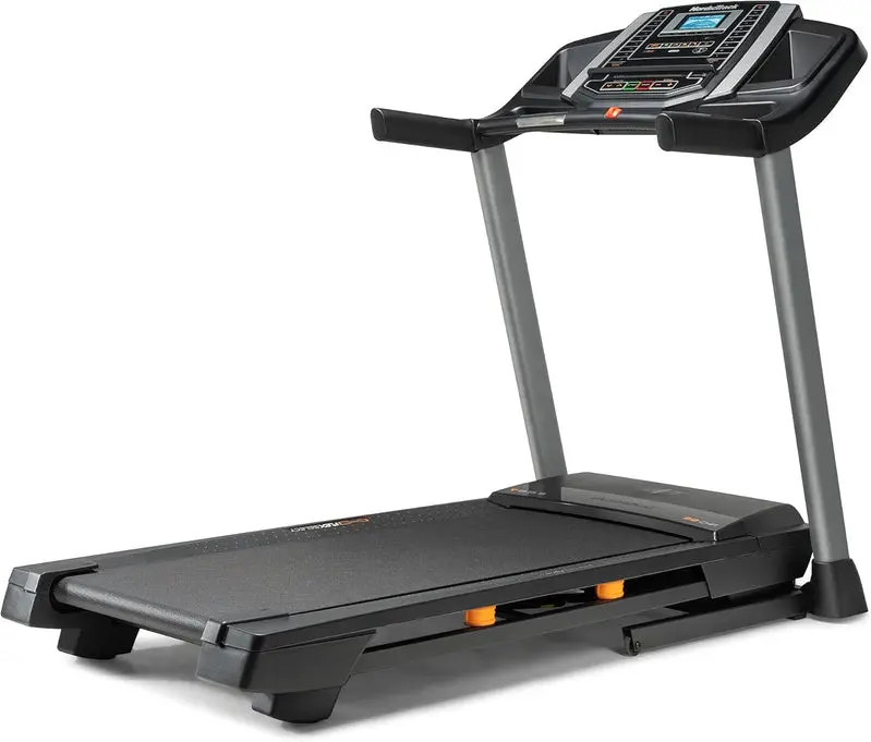 NordicTrack T-Series Compact Treadmill – Space-Efficient Home Workout System, Programmable Incline, Bluetooth Fitness Tracking