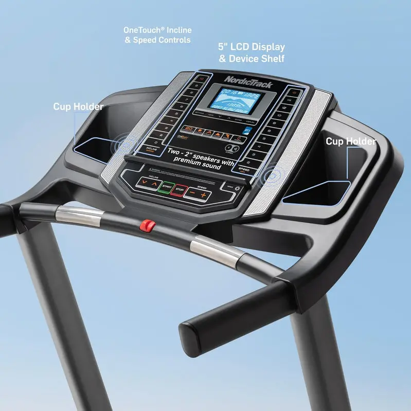 NordicTrack T-Series Compact Treadmill – Space-Efficient Home Workout System, Programmable Incline, Bluetooth Fitness Tracking